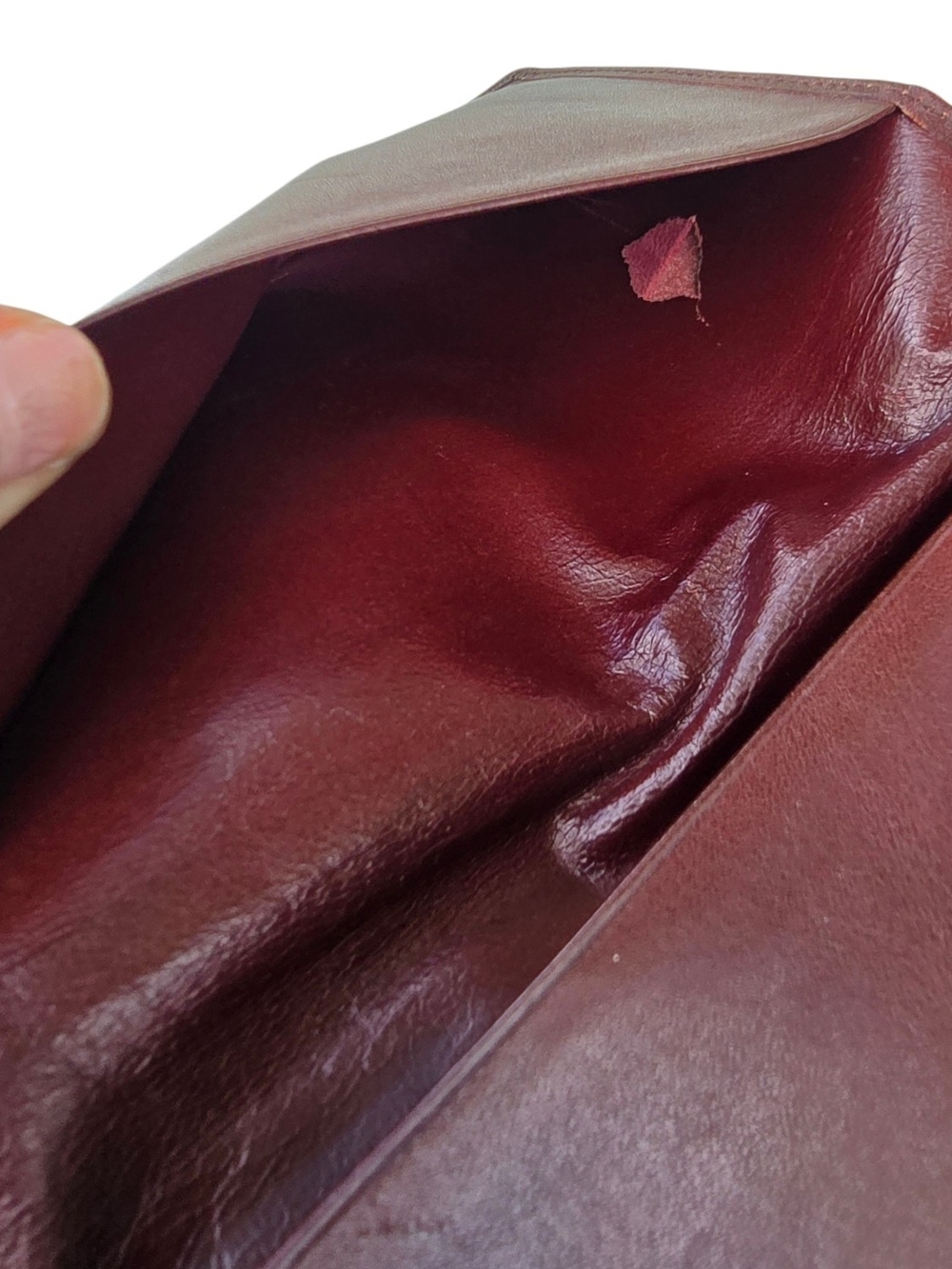 Authentic Vintage Must de Cartier Long Bifold Wallet/Checkbook Cover - Burgundy - Picture 4 of 5